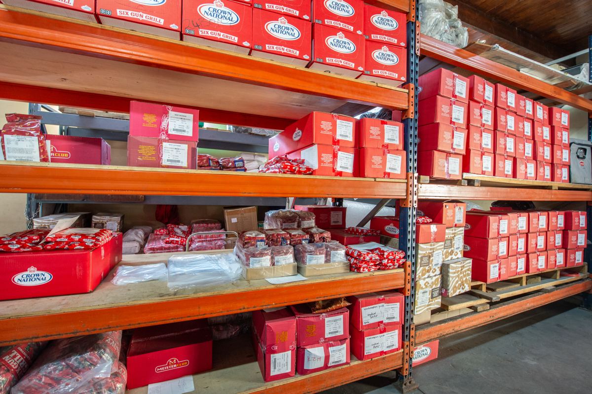Crown National spices and butchery supplies on the shelves at Meatmasters Butchery Supplies in Vryheid