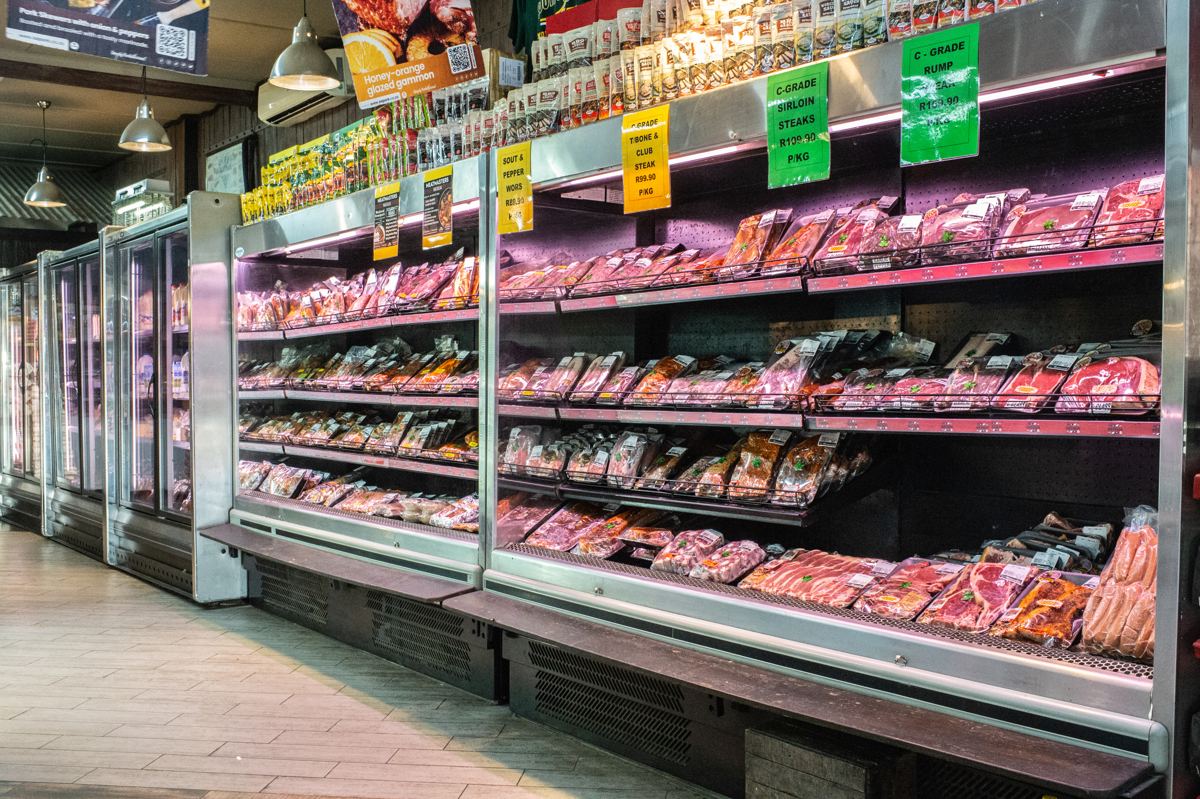 Meat display at Natalia Meatmarket in Vryheid